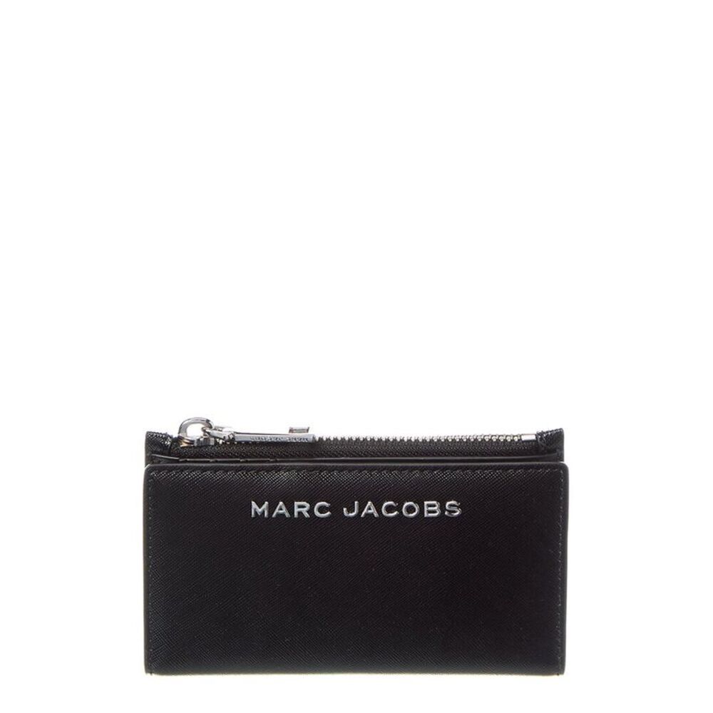 Marc Jacobs Black Leather Zip Card Case Wallet